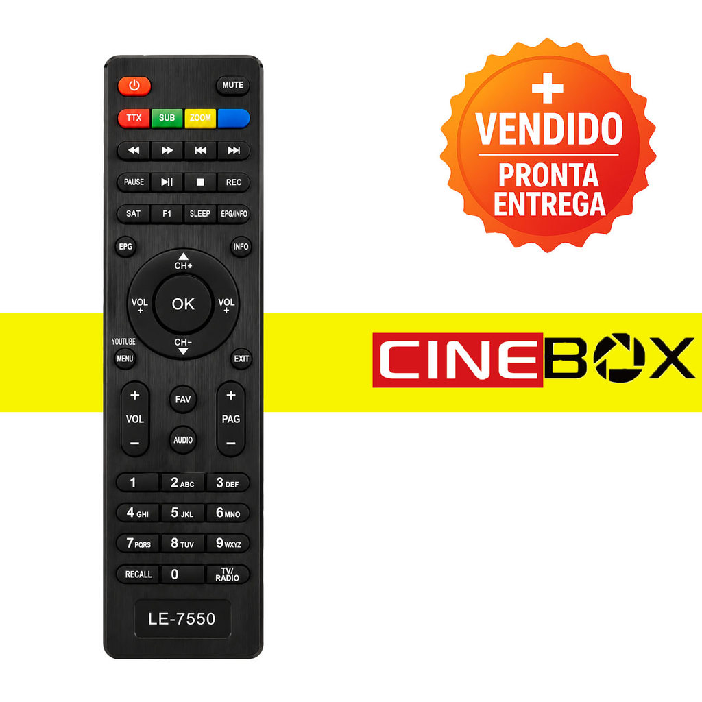 Controle Remoto Universal Comptativel Receptor Cine SKY-7500 Le-7550 Alcance E Precisão