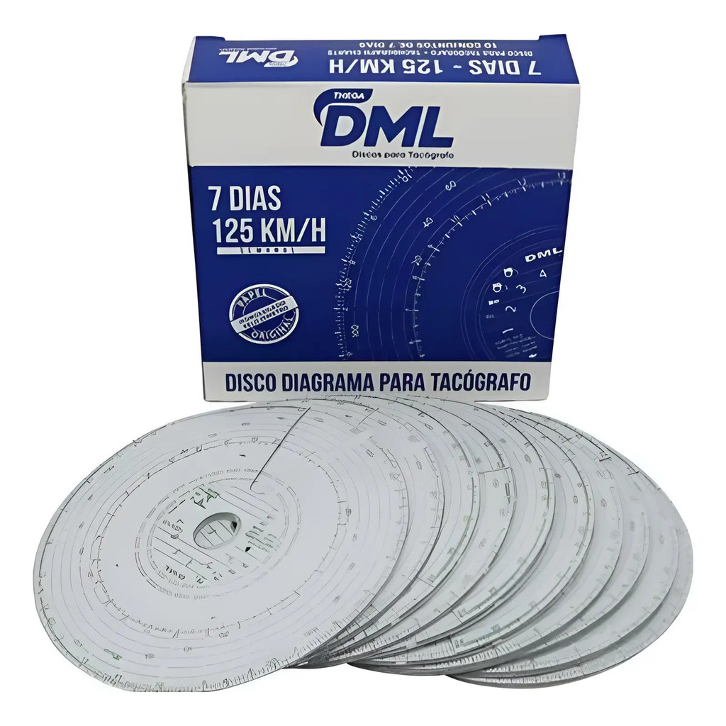 Disco Tacógrafo Semanal 7 dias DML 125km/h - Caixa com 10un · foto 2