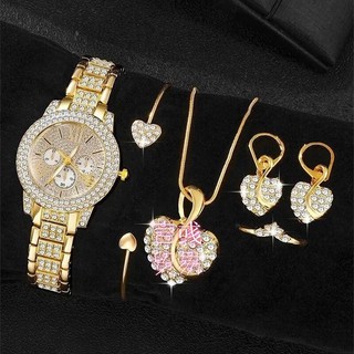 Senhoras relógio amor colar conjunto de jóias amor relógio de quartzo feminino acessório conjunto
