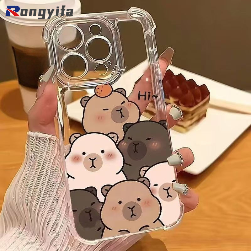 Bonito Capivara Claro Caso De Telefone Para Samsung Galaxy A40 A36 A35 A34 A33 A32 A31 A30 A30S A27 A26 A25 A24 A23 A22S