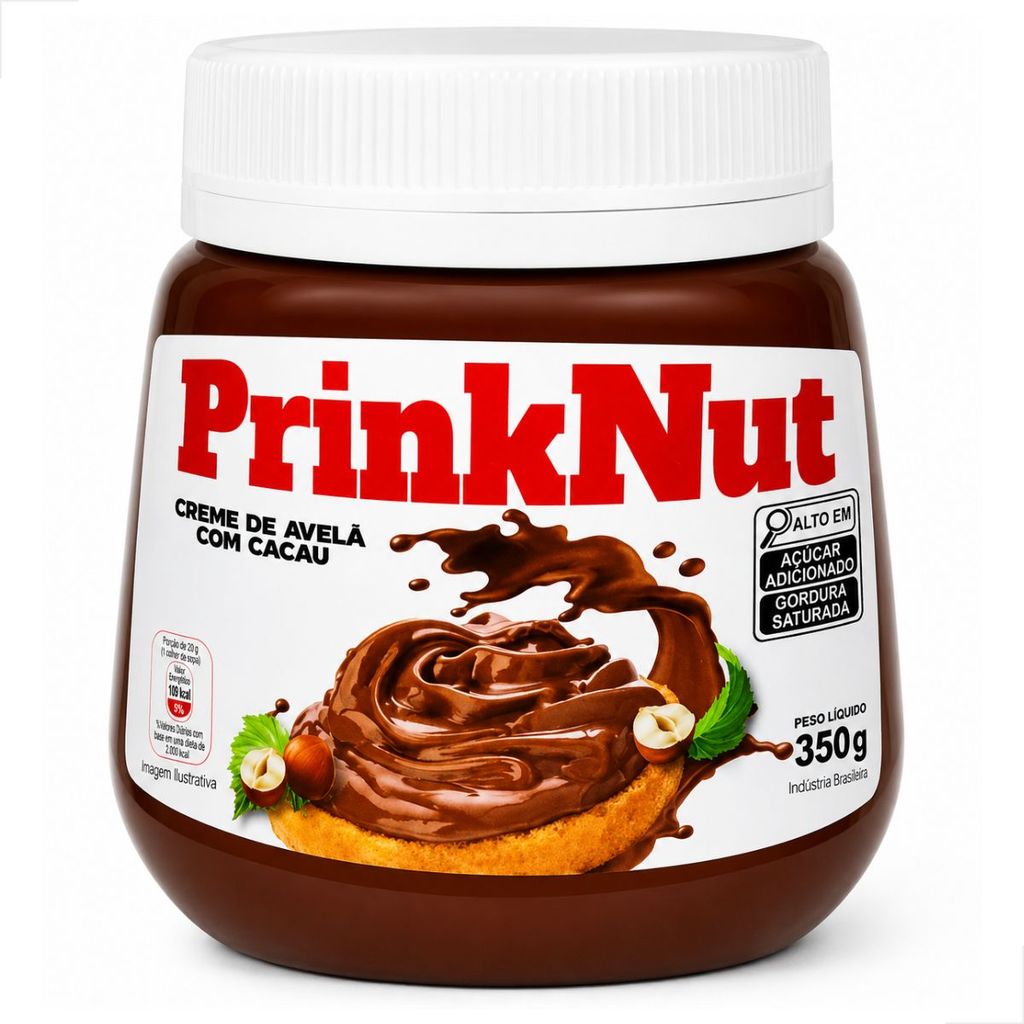 Creme de Avelã com Cacau Prinknut 350g Para Confeitaria Recheio e Cobertura de Bolo