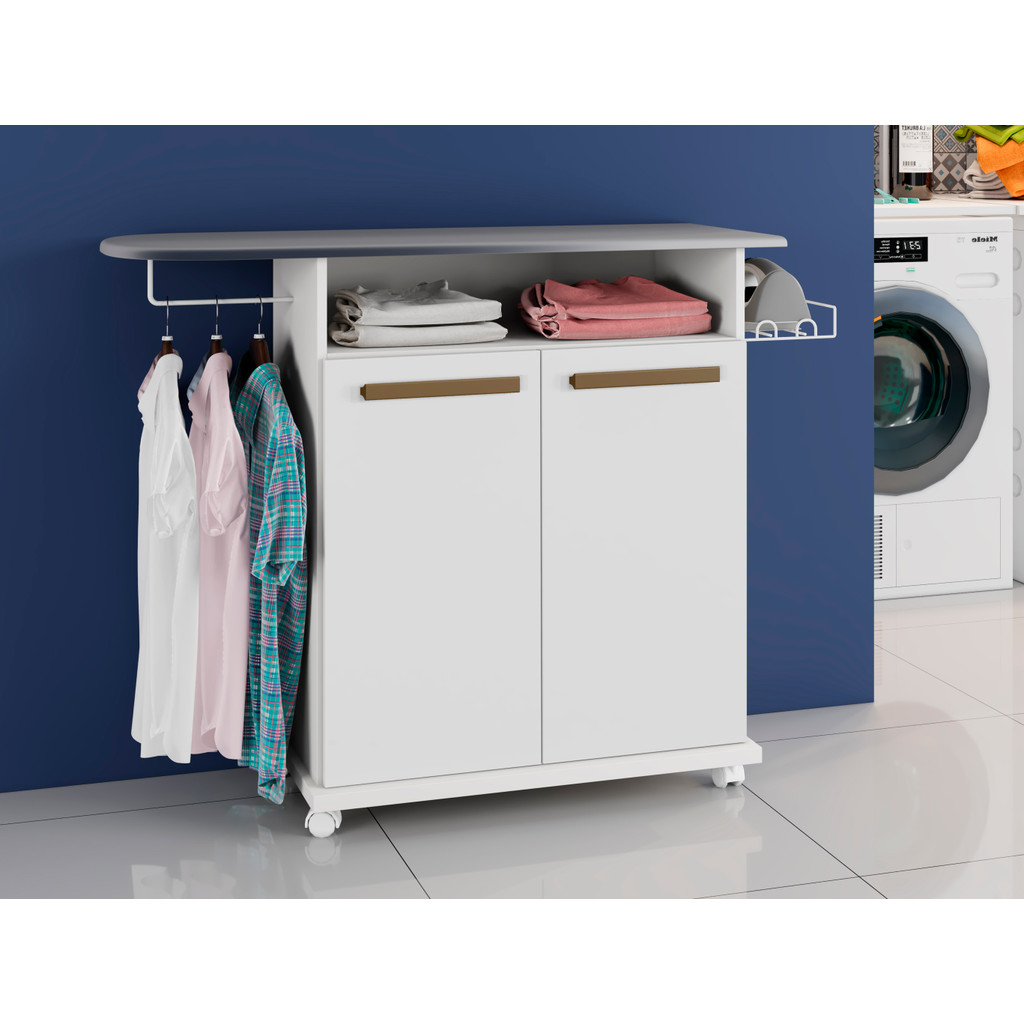 Tábua para Passar Roupa Armário Casa Floripa Branco