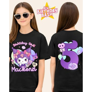Camiseta Feminina Estampa Personagem Fofa Nome Personalizado e Número 3 Confortável Linda Estilosa Moda Feminina Casual