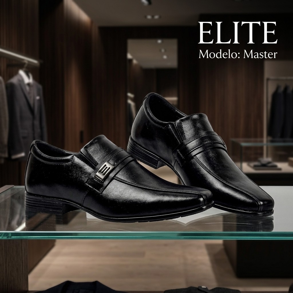 Sapato Social Masculino Confortável com Metal Solado de Borracha Elegante