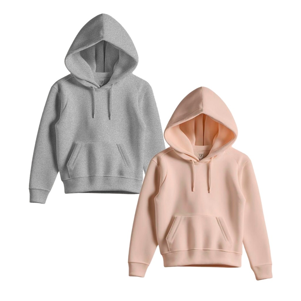 Kit 2 Moletom Canguru Para Menino e Menina Sem Estampa Infantil Blusa De Frio 100% Algodão