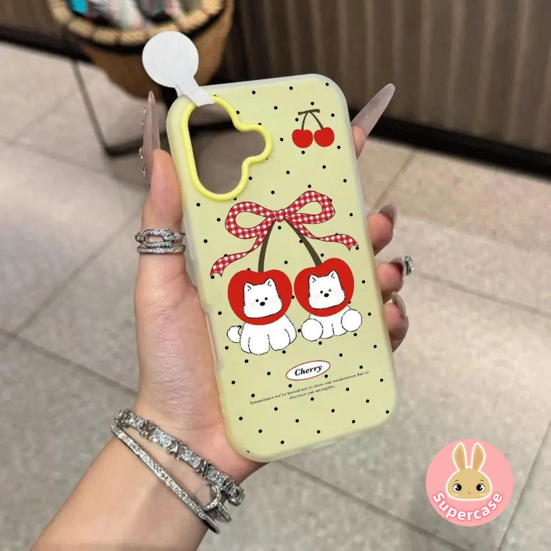 Capa De Telefone De Cachorro Cereja Dos Desenhos Animados Para Samsung Galaxy A07 A13 A12 A11 A10 A10S A06 A05S A05 A04E