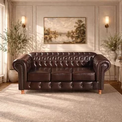 Sofá Chesterfield 3 Lugares Luís Xv Retrô - Coríssimo Café Café