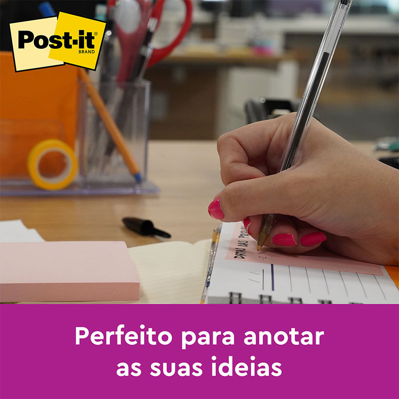 Bloco de notas adesivas Notefix Amarelo 76x102mm 100 folhas 3M · foto 2