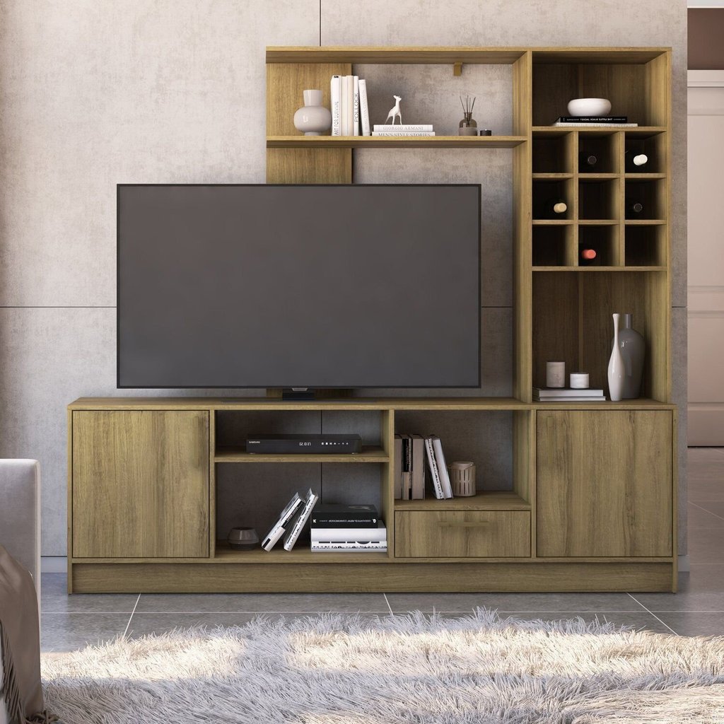 Estante para TV e Home Theater até 55 Polegadas 199,9CMX180CM 2 Portas e 1 Gaveta Irlanda