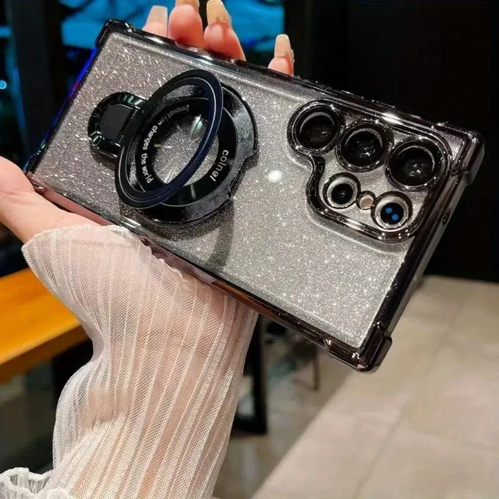 Capa De Telefone Magnética Com Suporte À Prova De Choque Para Motorola Moto Edge
