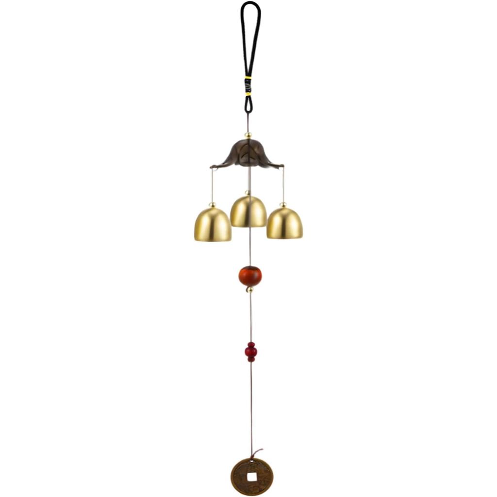 Imagem Sinos de Vento Feng Shui para Boa Sorte, Pequenos Sinos Tibetanos de Latão, Decoração Suspensa para Casa, Jardim, Exteri