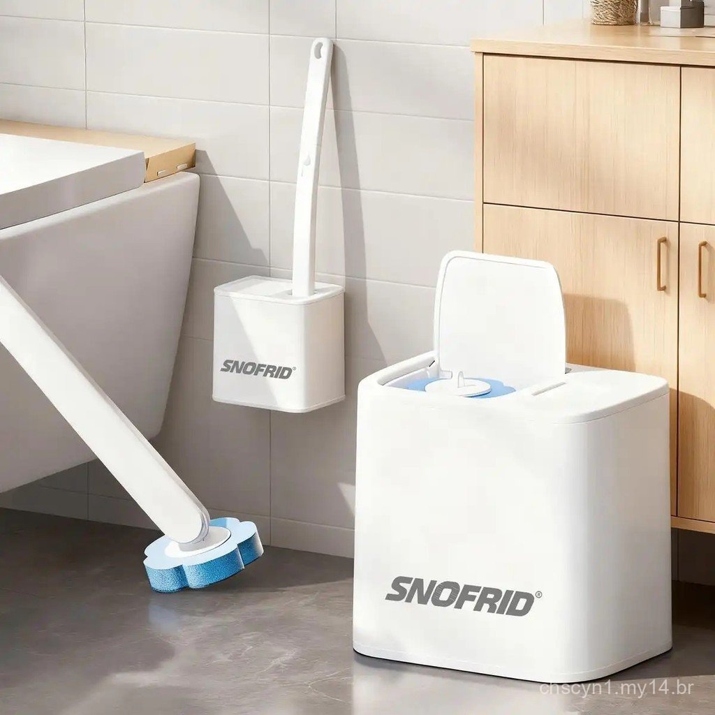 Escova Sanitária Descartável Snofrid, Conjunto de para Escova de Vaso Sanitário com 24 Refis de Limpeza, Sistema