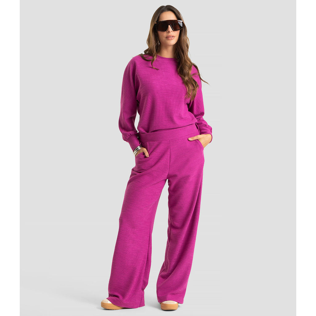 Calça Feminina Malhão Maquinetado Dianna Roxo