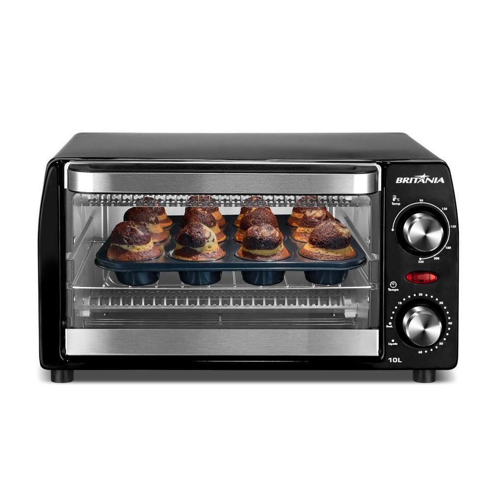 Imagem Forno Elétrico Britânia 10L Preto 2 Resistências 1050W BFE11