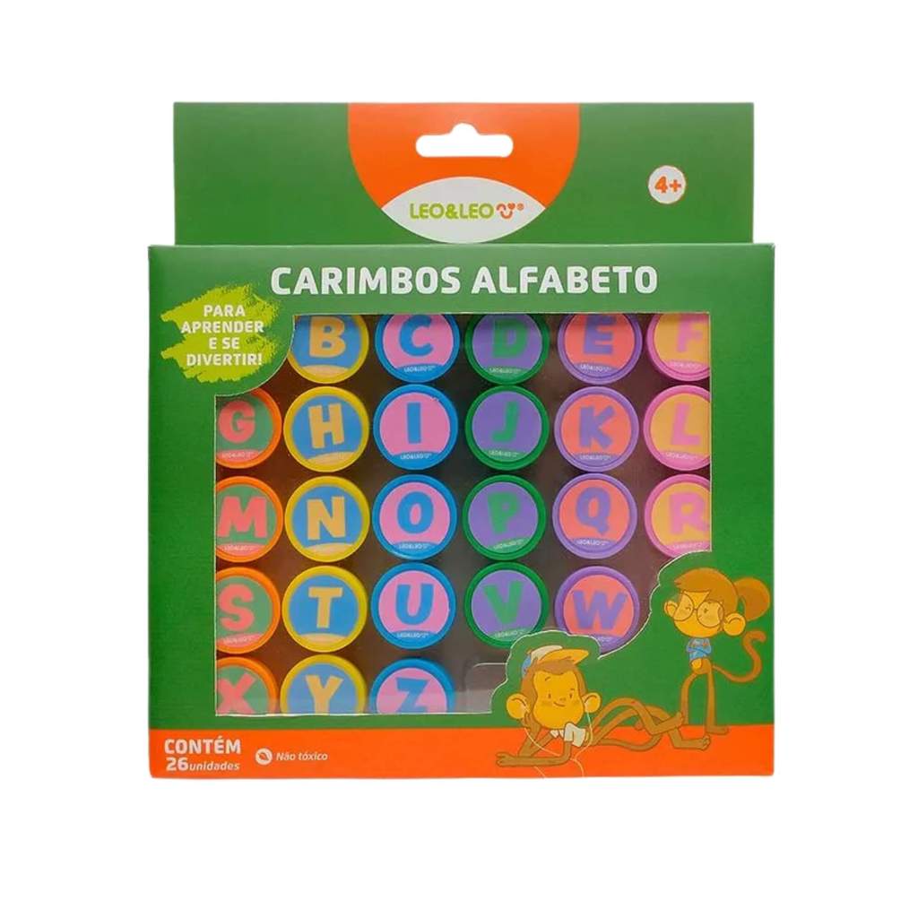 Carimbo Autotintado Alfabeto 26 Letras 6 Cores - Leonora 10801