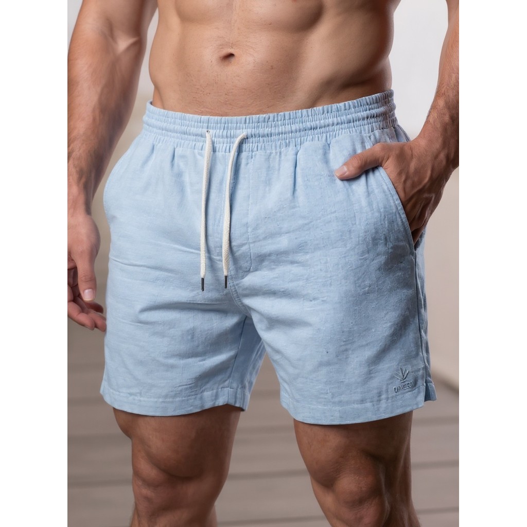 Kit 2 Bermudas Masculinas Linho Elastano Praiana Confortável Verão — GLS Atacado