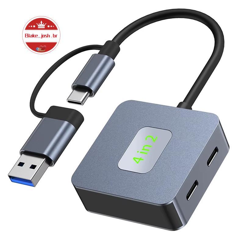 [Qualidade B] Hub USB 3.2 C -/A Para 10 Gbps Mini 4 Portas 2xUSB3.2 + 2xUSB-C3.2 Docking Station Adaptador