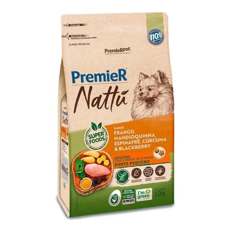 Ração Premier Nattú Frango Mandioquinha 1kg