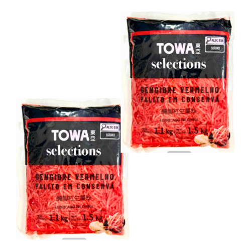 Kit 2 Gengibre Conserva Palito Rosado Choga Rosado 1,1 Kg