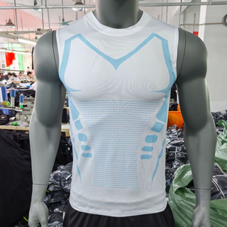Masculino Respirável Estiramento Esportes Fitness Roupas Treinamento Basquete Correndo Verão