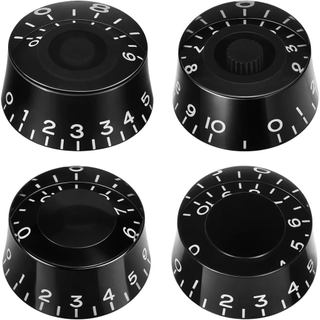 4 Peças de Botões de Controle de Velocidade, Volume e Tom para Guitarra Elétrica e Baixo, Estilo Métrico, Botões Rotativ