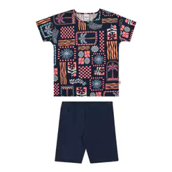 Conjunto Infantil Menina Tropical Geométrico Elian Marinho