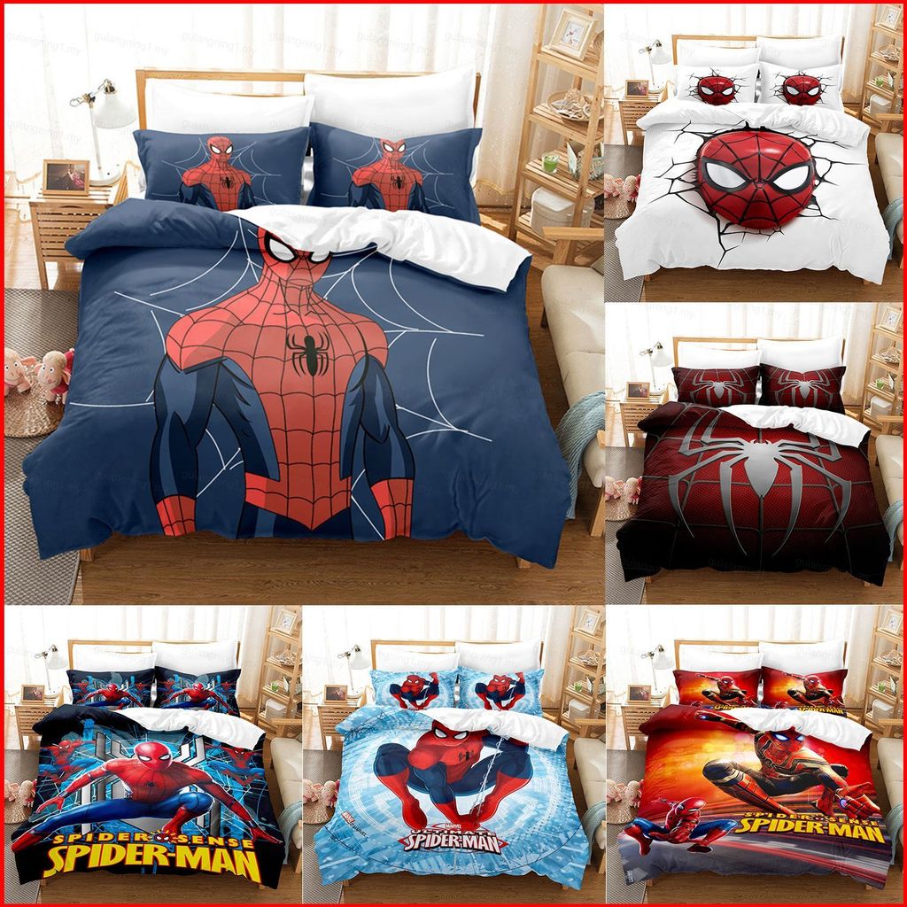 GL Conjunto De Cama Do Homem-Aranha Lençol Capa De Edredão Fronha 3 Em 1 Terno Lavável Dormitório Casa Quarto