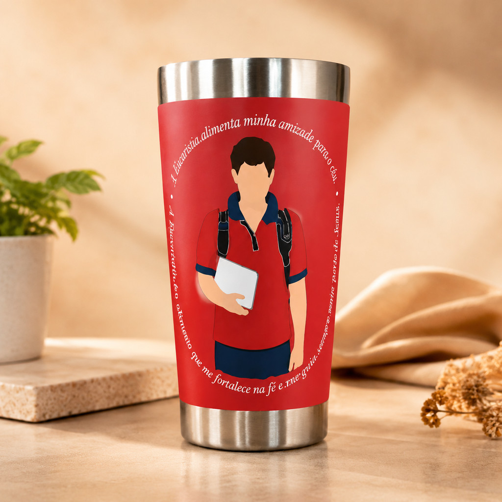 Minimalist Student with Backpack and Notebook Tumbler Design