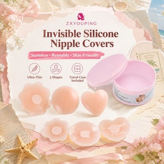 ZXYOUPING 1/5 Pares De Capas De Silicone Invisíveis Para Mamilos , Pastéis Laváveis Reutilizáveis Mulheres , Peito Ultra
