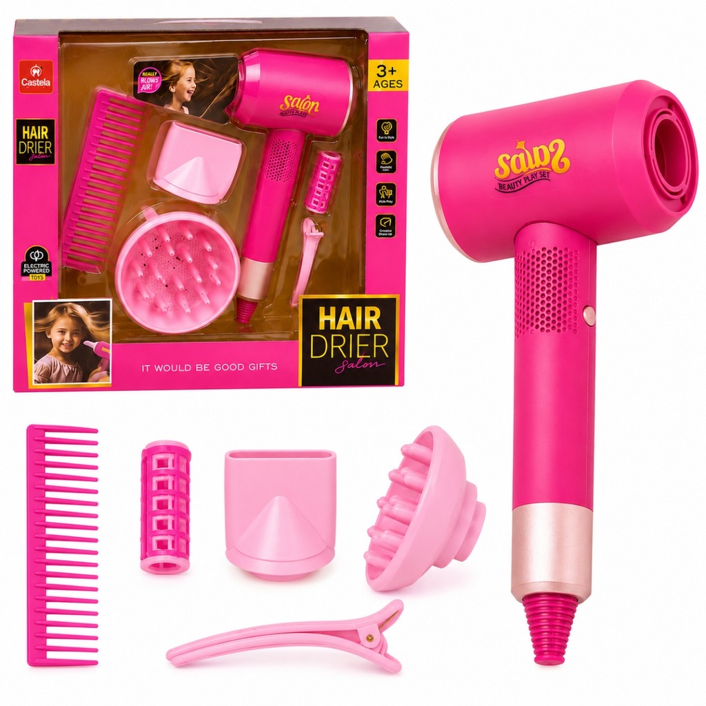Kit Salão De Beleza Infantil Brinquedo Secador E Acessórios CBS1041 Castela Bras
