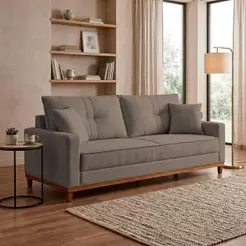 Sofá Living Malibu 2,00m Marrom Bouclê - King House