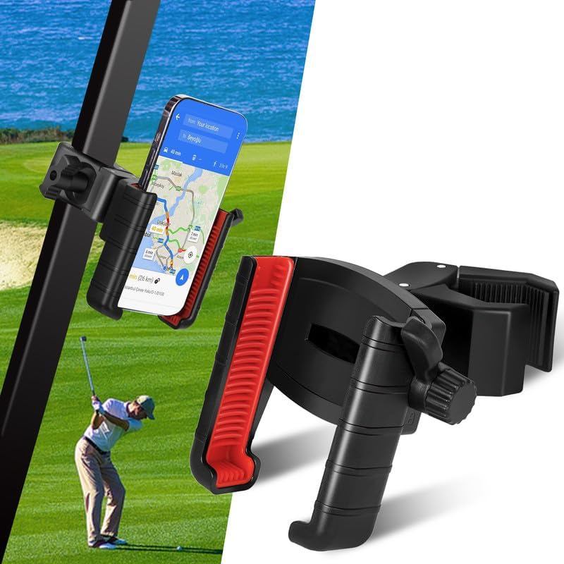 Suporte de Telefone para Carrinho de Golfe Aprimorado Compatível com EZGO/Club Car/Yamaha, [Compatível com Telefones Gra