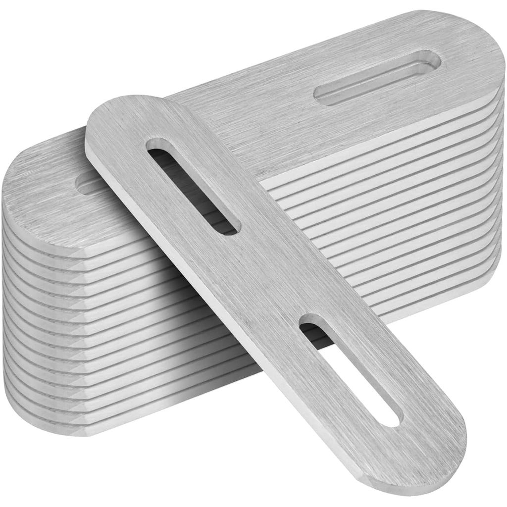 16 Peças de Placa de Reparo Reta com Fenda de 3-3/4", Suporte Reto Ajustável, Calibre 12 |   Aço inoxidável