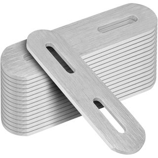 16 Peças de Placa de Reparo Reta com Fenda de 3-3/4", Suporte Reto Ajustável, Calibre 12 |   Aço inoxidável