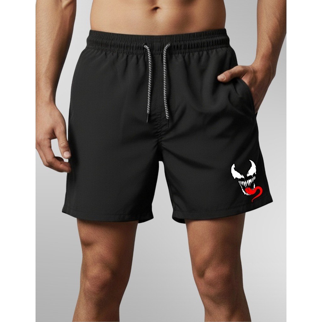 Bermuda Esportiva de Elastano Masculina - VE/NUM 02 - Academia Corrida Skate Basquete Otaku