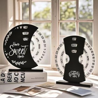 Luz criativa calendário de luxo calendário perpétuo ornamentos escritório em casa adereços de tiro de mesa
