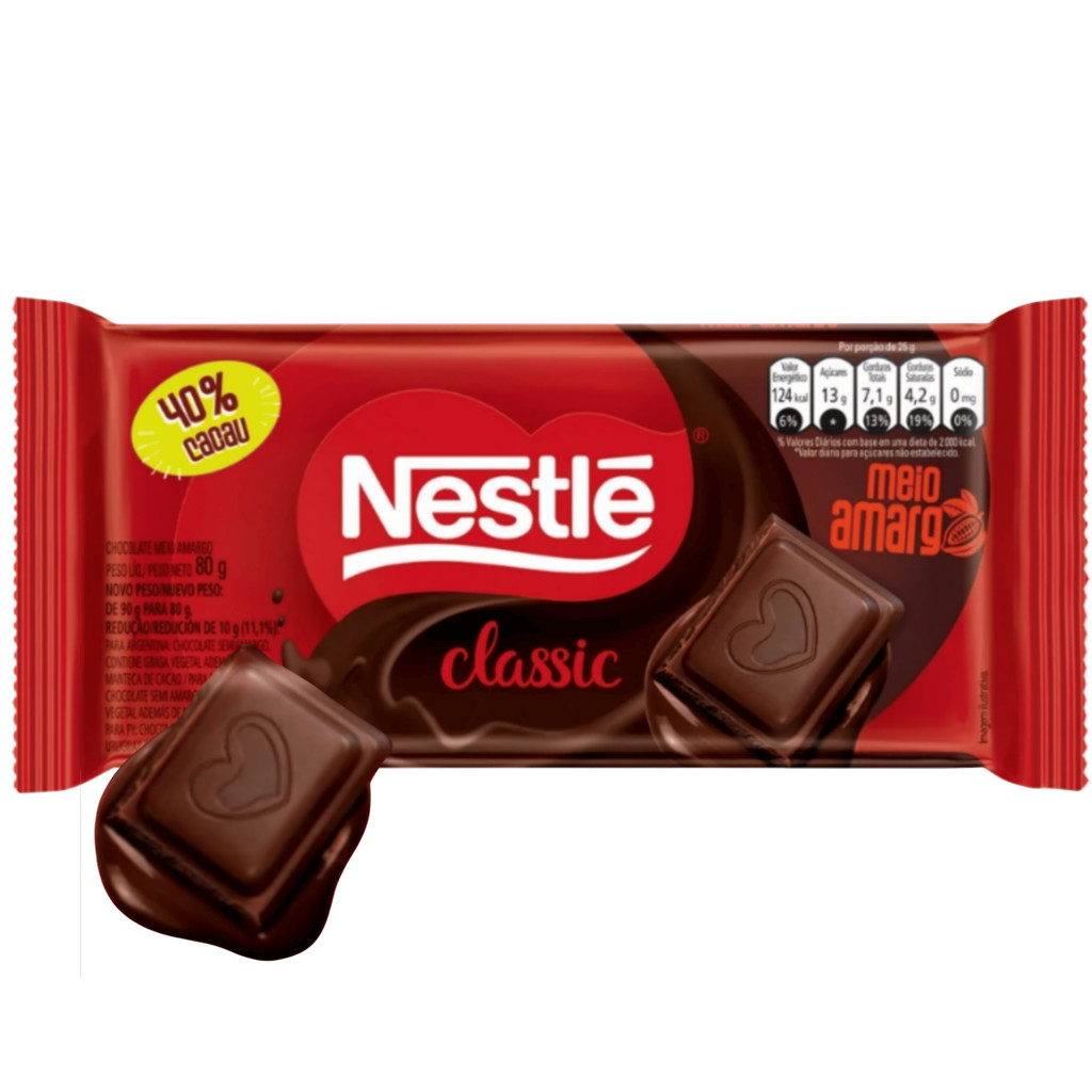 Nestlé Chocolate Classic Meio Amargo 80g