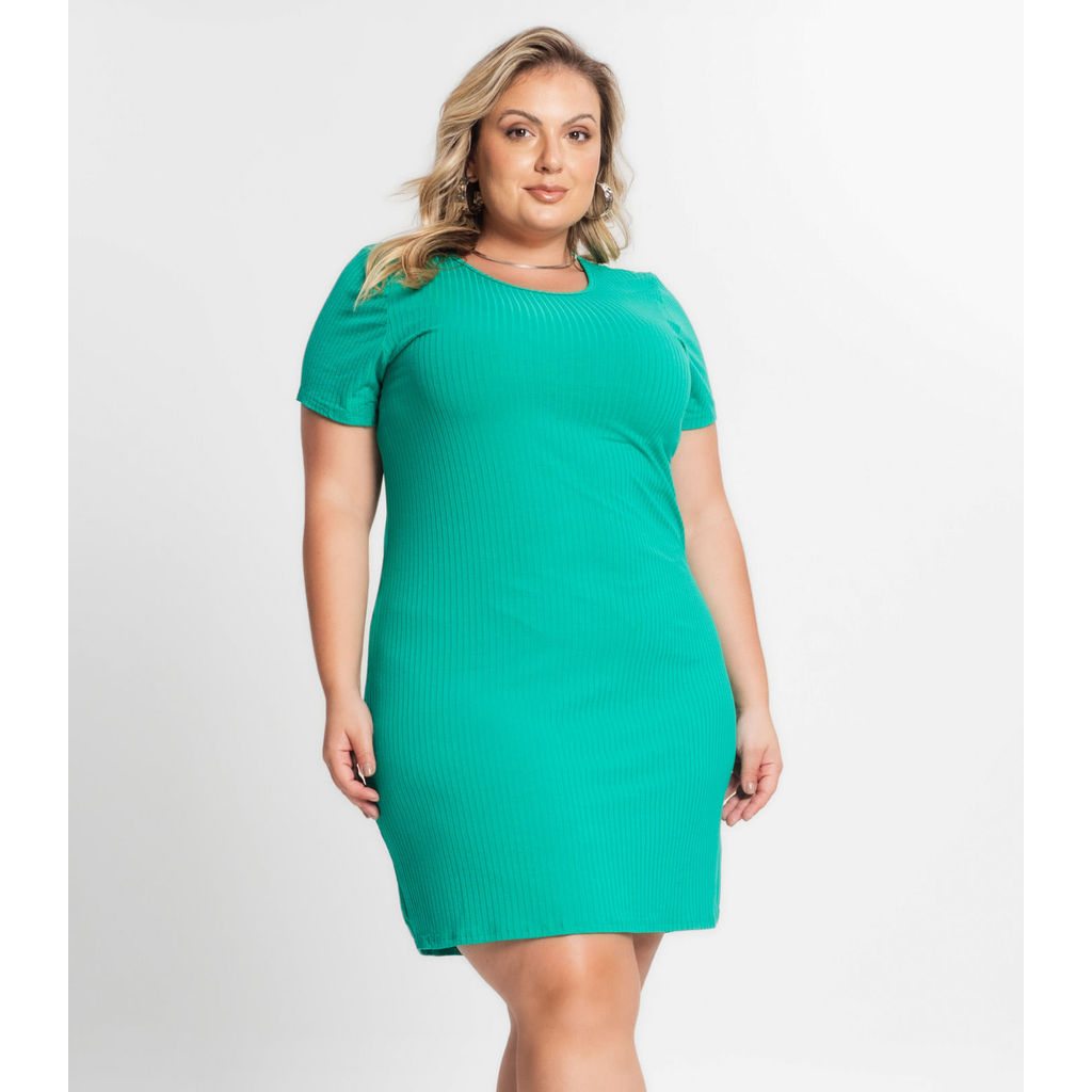 Vestido Feminino Plus Size Secret Glam Verde