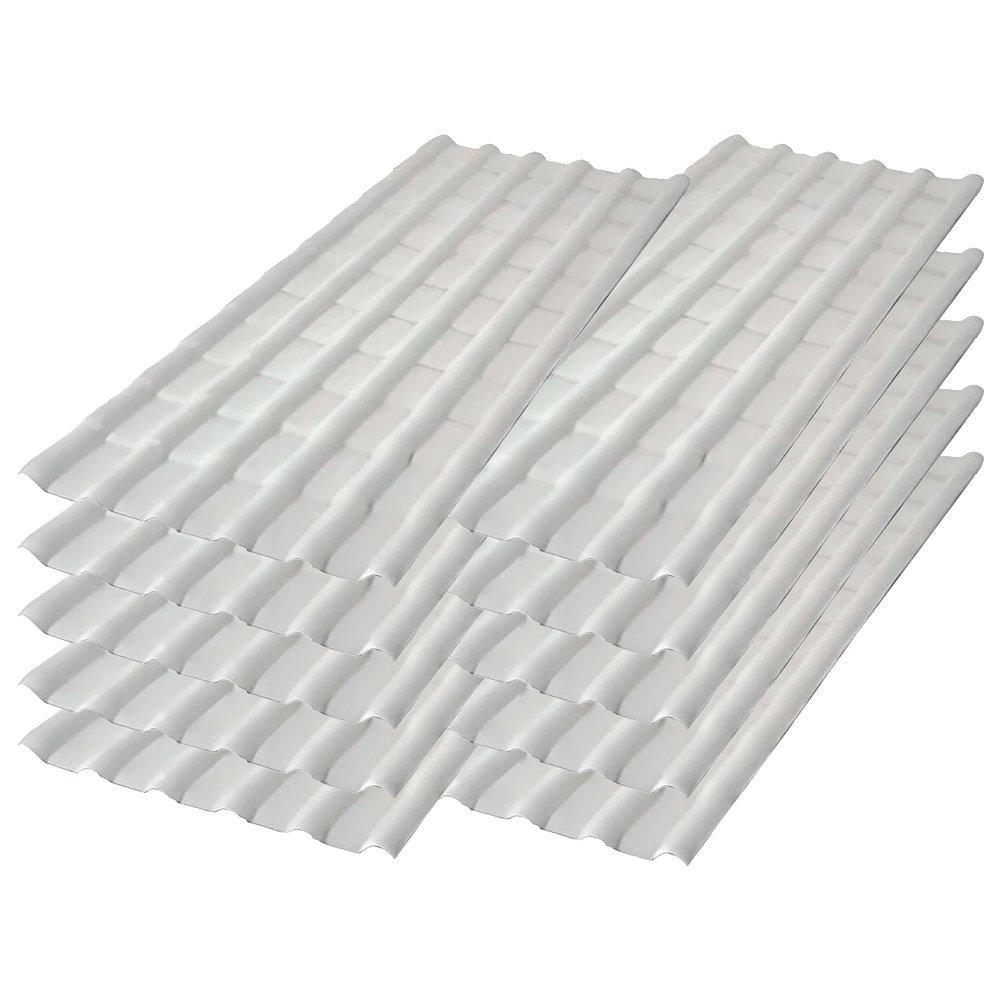 Kit 10 Telhas PVC Precon Plan Concreto 2,42x0,88m