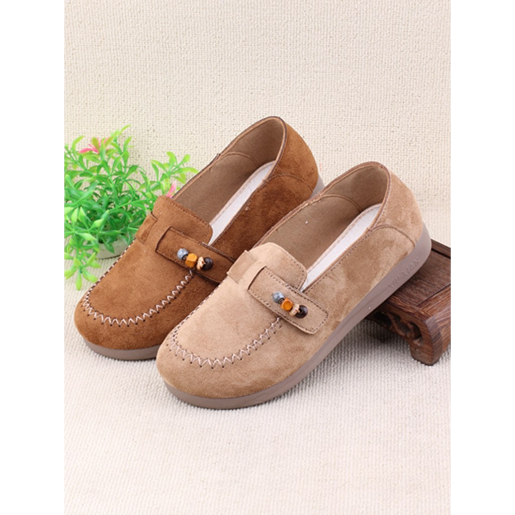Velho pequim sapatos femininos dedo do pé redondo moda mãe sapatos planos confortáveis de meia-idade sapatos femininos i
