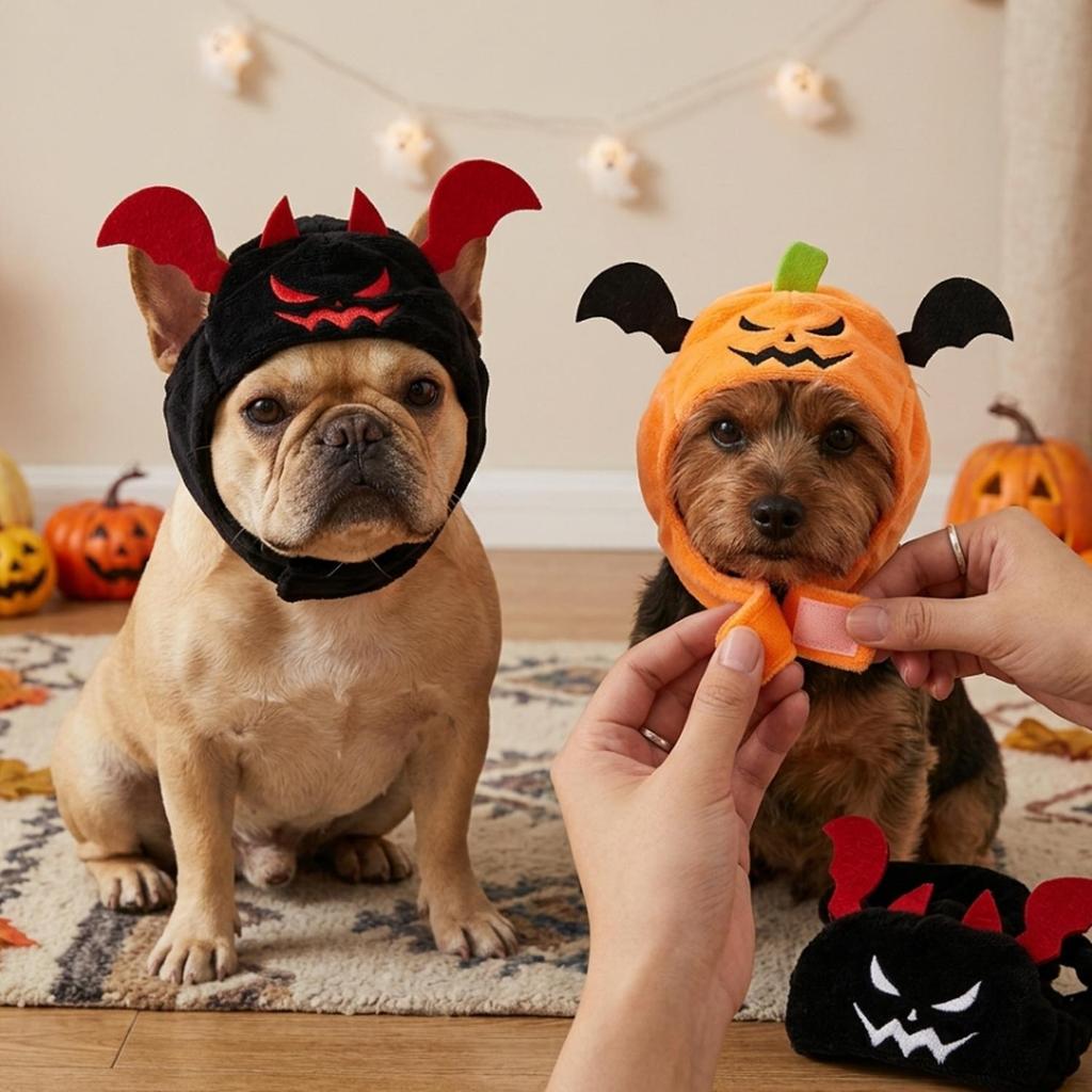 Halloween Abóbora Diabo Pet Chapelaria-Macio Bonito Pelúcia Ajustável Velcro Cinta Chapéu Traje Acessório Para Gatos Peq — imagem 2 de 2