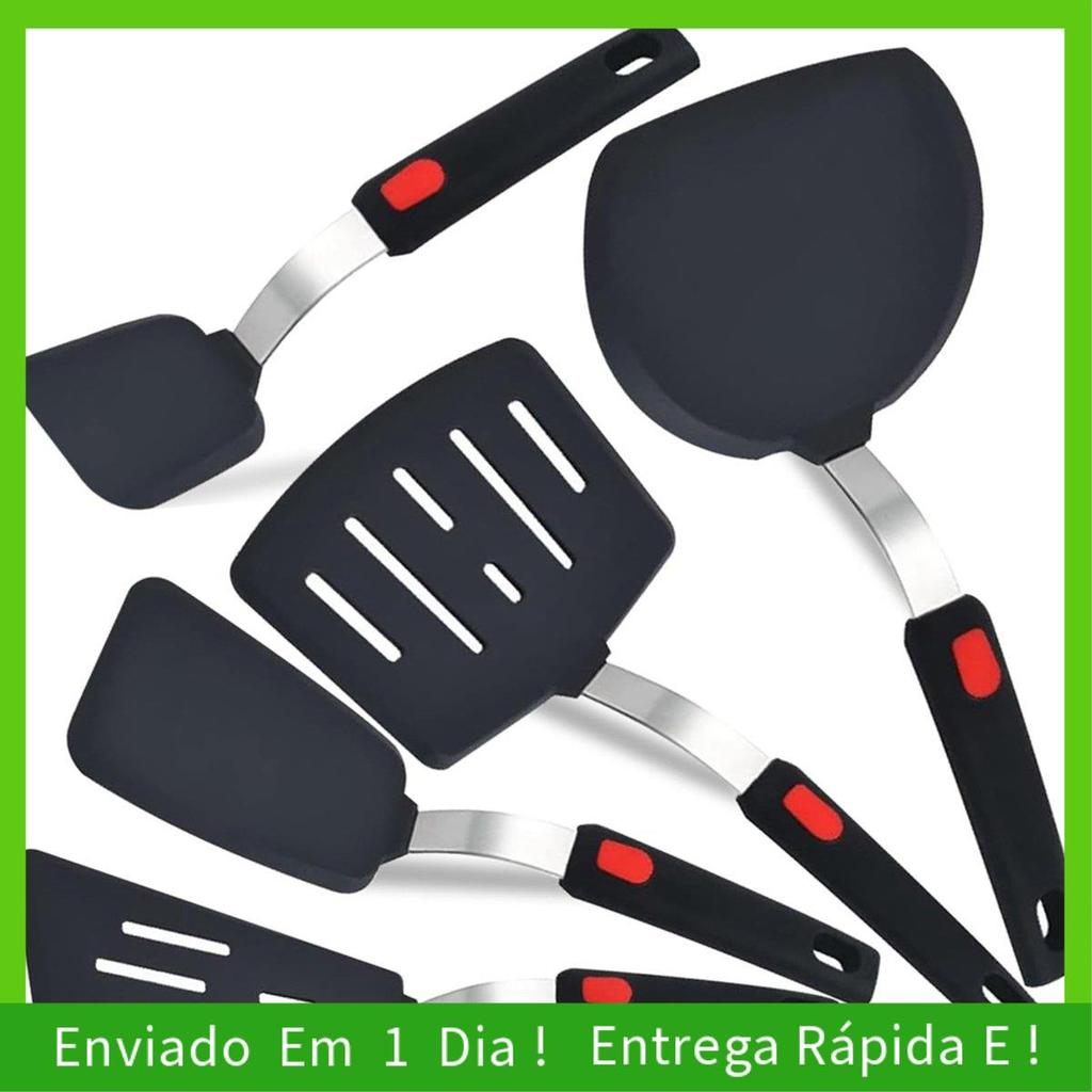 - joyce Conjunto De Espátulas De Silicone Com 5 Pacotes Para Panelas Antiaderentes , Utensílios De Cozinha Resistentes A