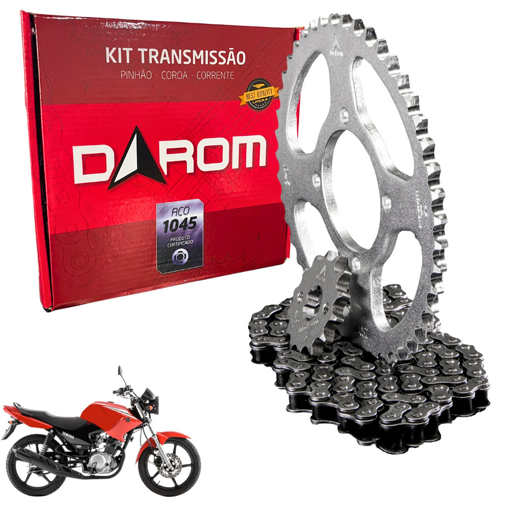 KIT RELAÇÃO YBR 125 2003 A 2015 TRANSMISSÃO PREMIUM