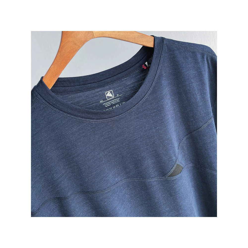 Triângulo Mouse Merino lã de manga curta camiseta masculina caminhadas ao ar livre esportes lazer Commuter respirável se