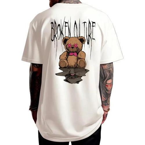 Camisa Oversized Masculina Camiseta Streetwear Longline Urso