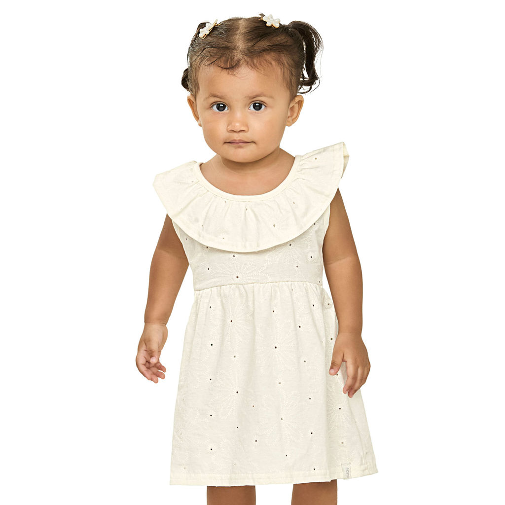 Vestido Bebê Menina Floral Devorê Elian Bege