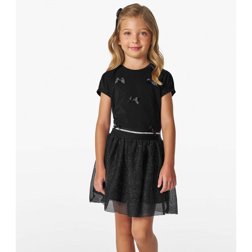 Conjunto Infantil Blusa com Saia Trick Nick Preto