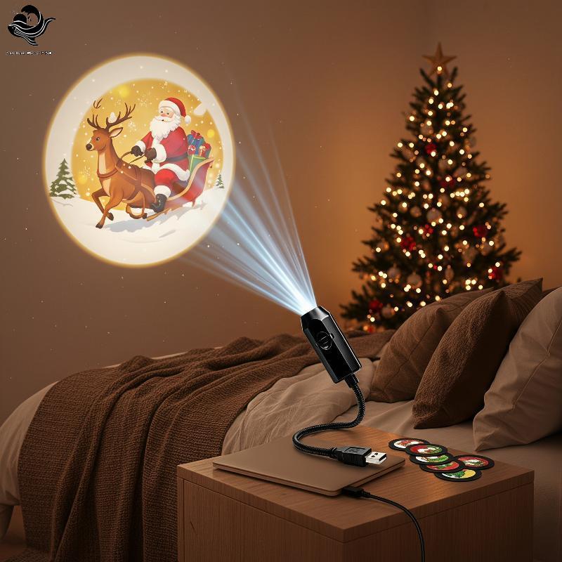 PFG USB Operado Projetor Portátil Luz Natal Padrões De Halloween Para Quarto Casa Decoração De Férias FG