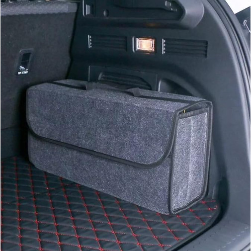 Bolsa Organizadora de Porta-Malas em Feltro 50x27x14cm Dobrável Multiuso Antiderrapante