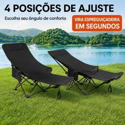 Cadeira Lua Camping Dobrável Com Apoio Para Pernas, 3 Níveis De , Portátil Para Pesca, Piquenique E Lazer Ao Ar Livre